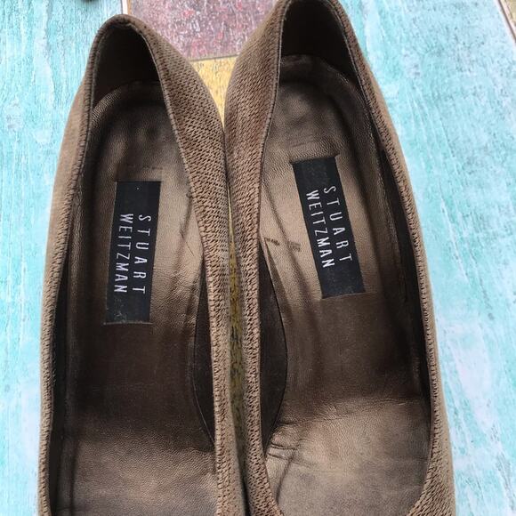 Vintage Stuart Weitzman suede houndstooth chunky heel pump - Picture 11 of 16